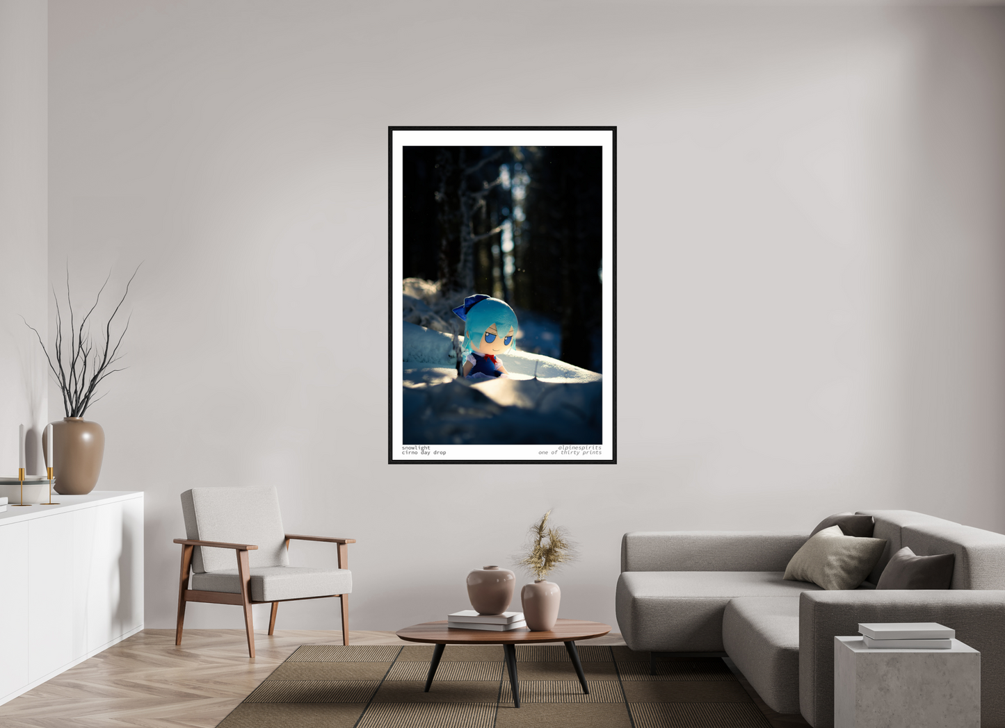 44 x 66″, Floater Frame Snowlight